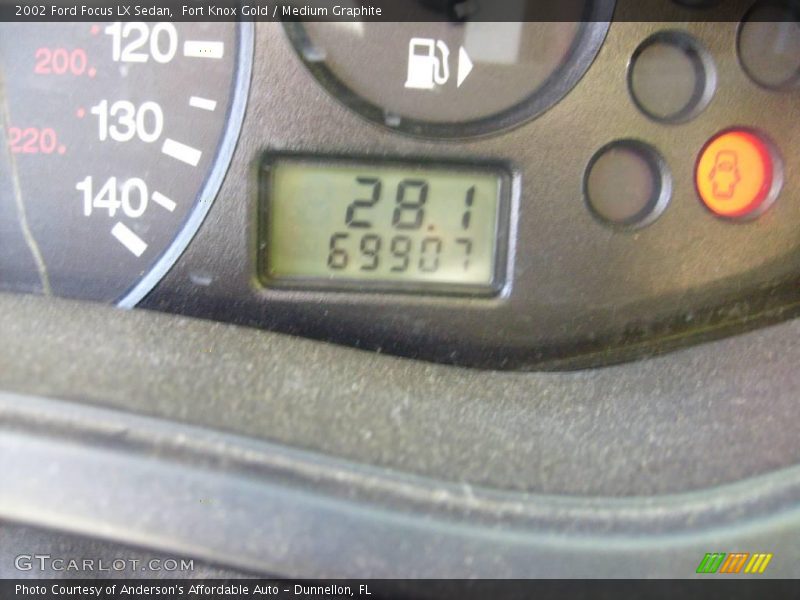 Fort Knox Gold / Medium Graphite 2002 Ford Focus LX Sedan