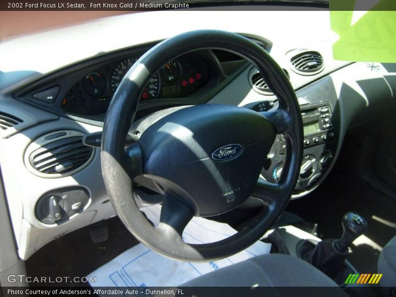 Fort Knox Gold / Medium Graphite 2002 Ford Focus LX Sedan