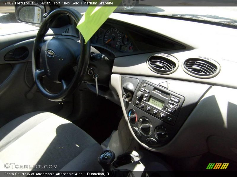 Fort Knox Gold / Medium Graphite 2002 Ford Focus LX Sedan