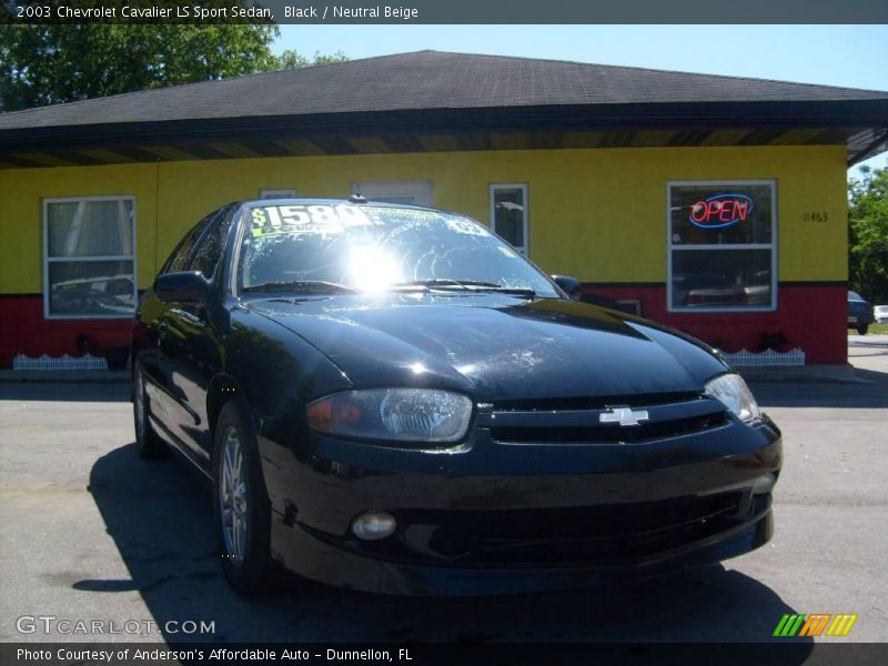 Black / Neutral Beige 2003 Chevrolet Cavalier LS Sport Sedan