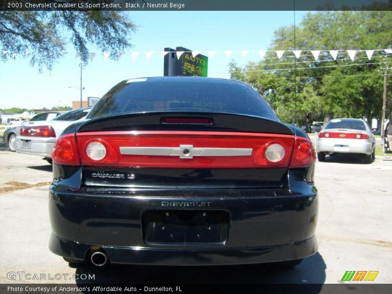 Black / Neutral Beige 2003 Chevrolet Cavalier LS Sport Sedan