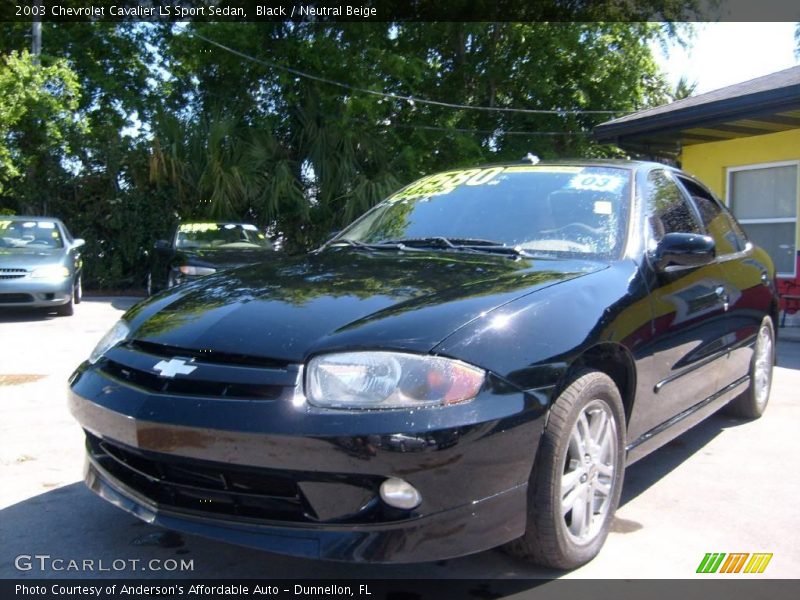 Black / Neutral Beige 2003 Chevrolet Cavalier LS Sport Sedan