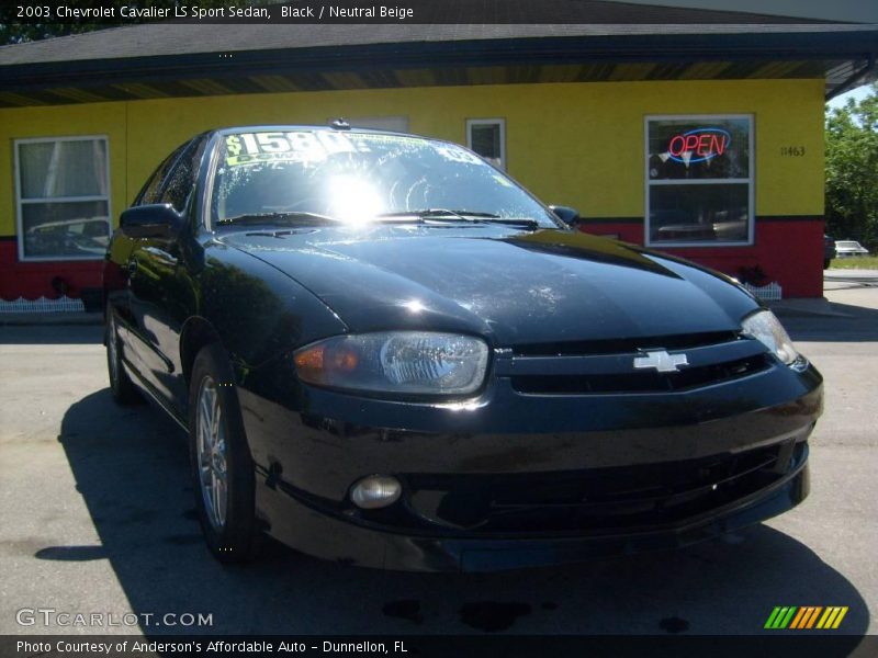 Black / Neutral Beige 2003 Chevrolet Cavalier LS Sport Sedan