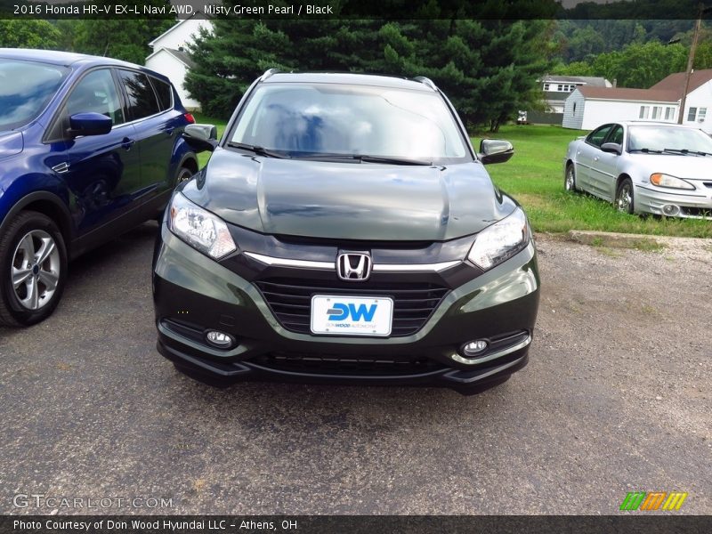 Misty Green Pearl / Black 2016 Honda HR-V EX-L Navi AWD