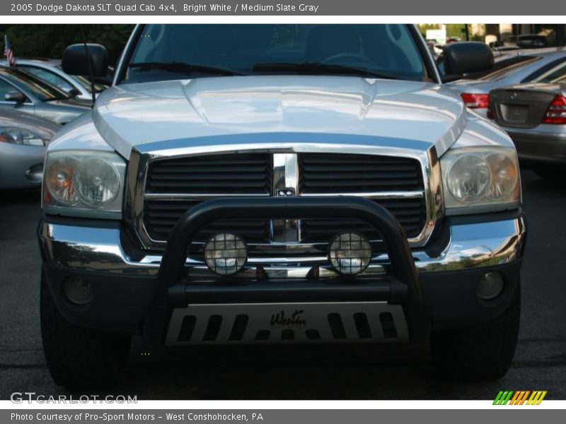 Bright White / Medium Slate Gray 2005 Dodge Dakota SLT Quad Cab 4x4