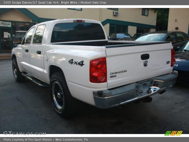 Bright White / Medium Slate Gray 2005 Dodge Dakota SLT Quad Cab 4x4