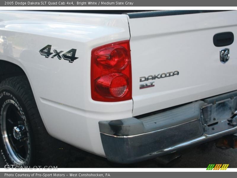 Bright White / Medium Slate Gray 2005 Dodge Dakota SLT Quad Cab 4x4