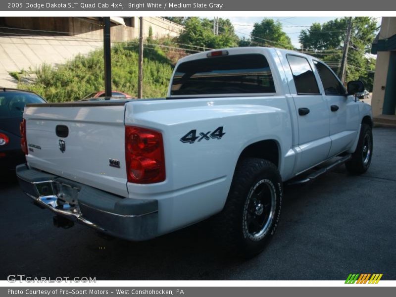 Bright White / Medium Slate Gray 2005 Dodge Dakota SLT Quad Cab 4x4