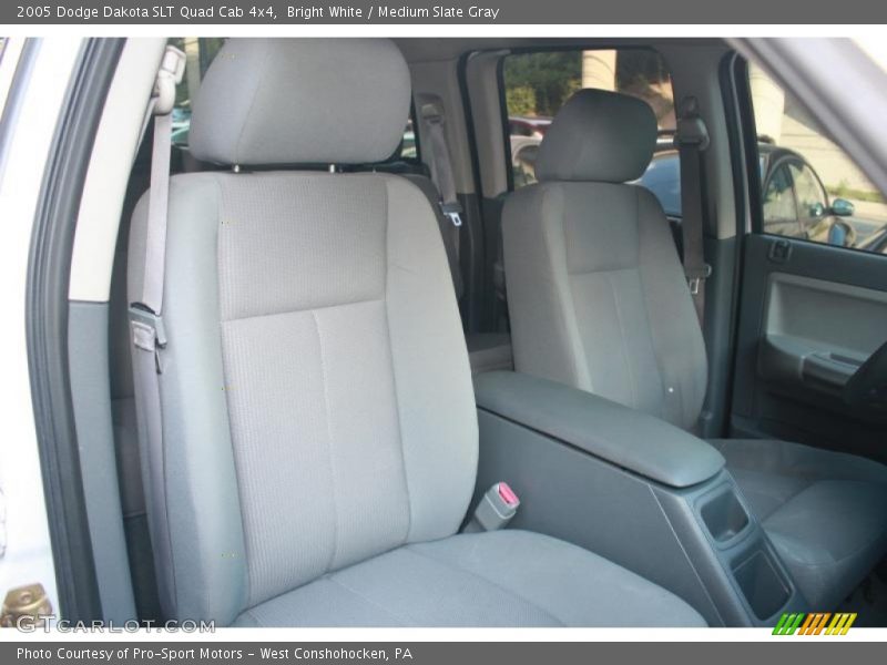 Bright White / Medium Slate Gray 2005 Dodge Dakota SLT Quad Cab 4x4