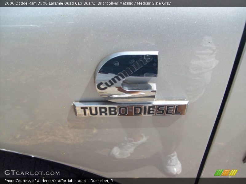 Bright Silver Metallic / Medium Slate Gray 2006 Dodge Ram 3500 Laramie Quad Cab Dually
