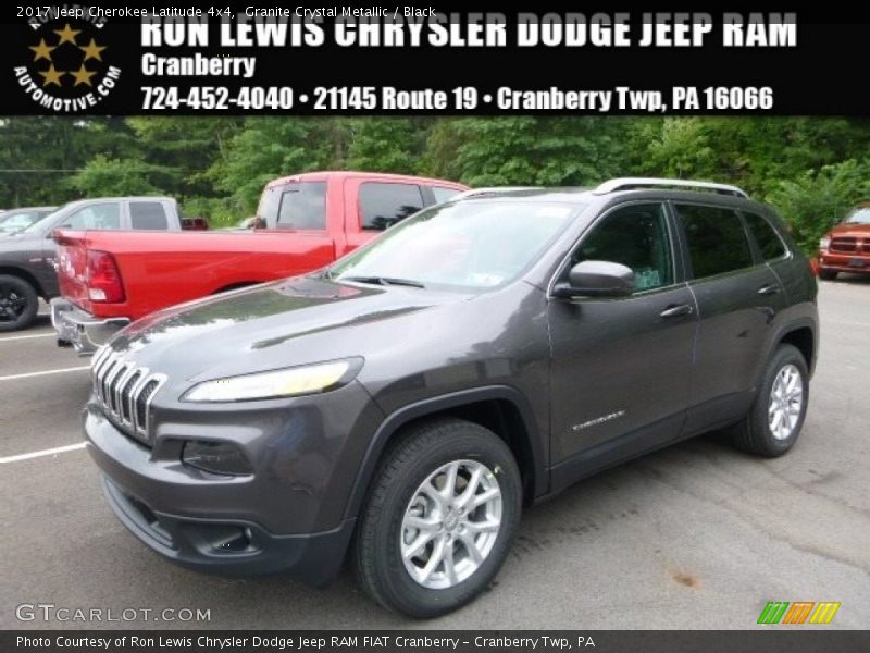 Granite Crystal Metallic / Black 2017 Jeep Cherokee Latitude 4x4