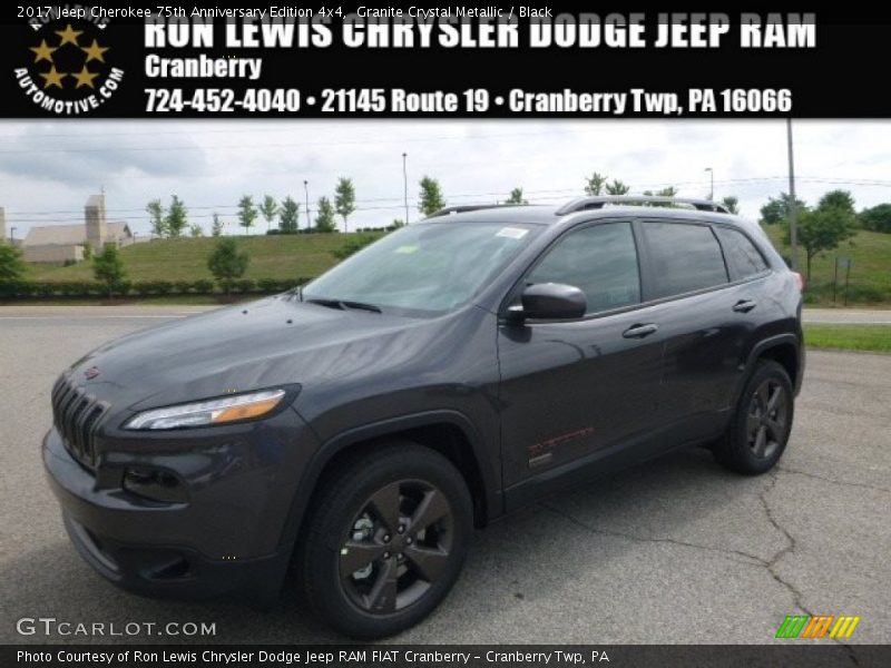 Granite Crystal Metallic / Black 2017 Jeep Cherokee 75th Anniversary Edition 4x4