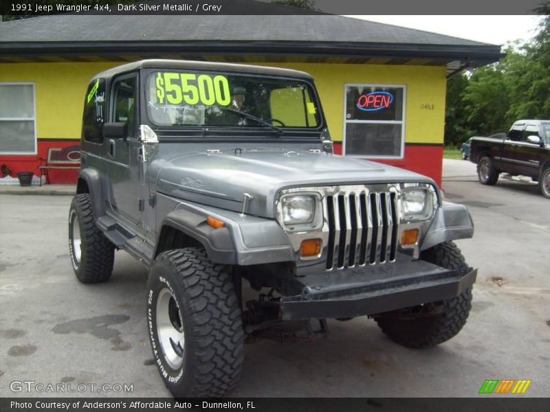 Dark Silver Metallic / Grey 1991 Jeep Wrangler 4x4
