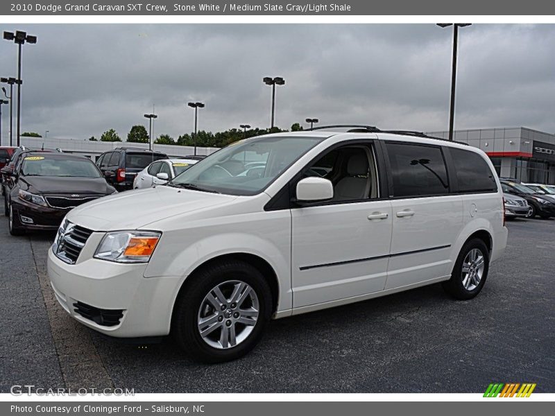 Stone White / Medium Slate Gray/Light Shale 2010 Dodge Grand Caravan SXT Crew