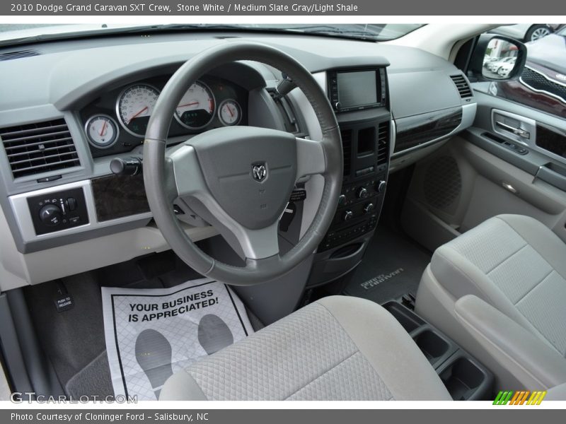 Stone White / Medium Slate Gray/Light Shale 2010 Dodge Grand Caravan SXT Crew