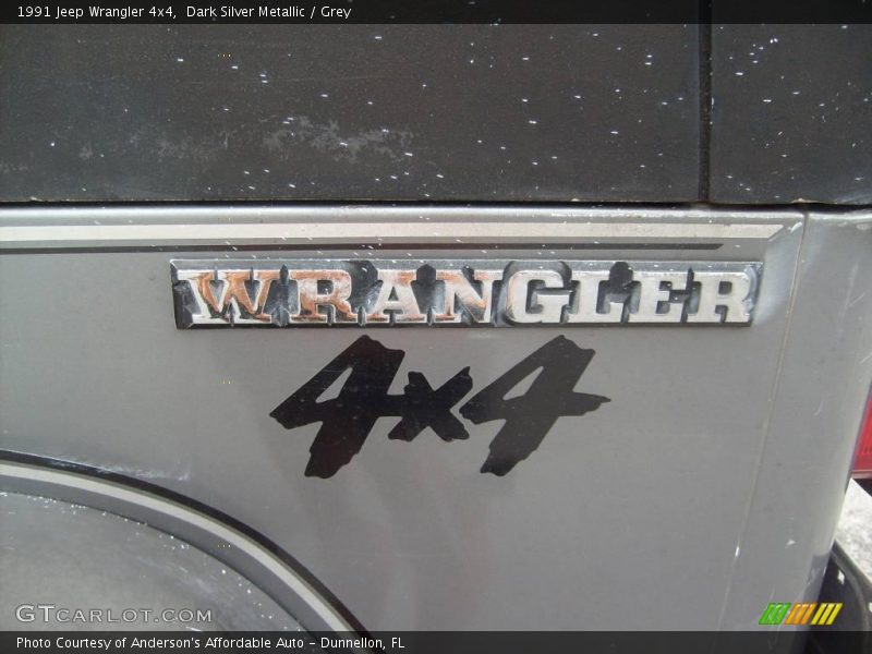 Dark Silver Metallic / Grey 1991 Jeep Wrangler 4x4