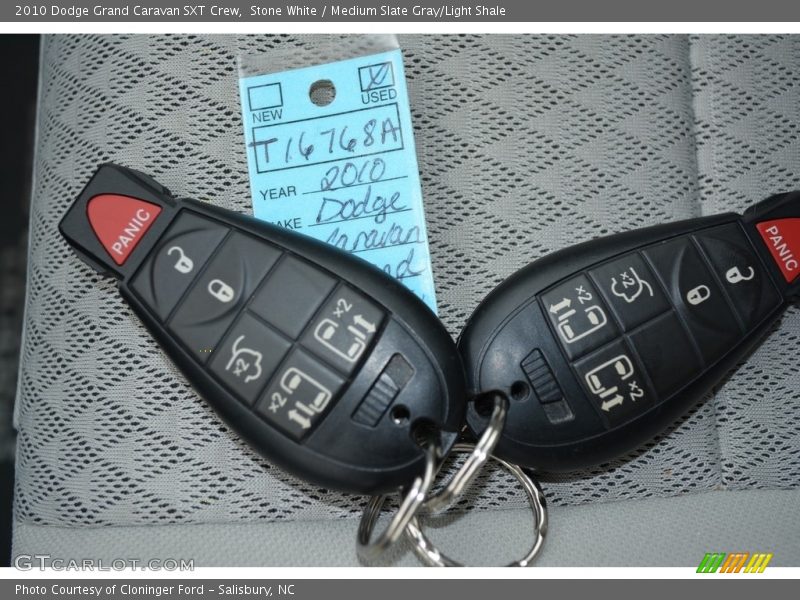 Stone White / Medium Slate Gray/Light Shale 2010 Dodge Grand Caravan SXT Crew