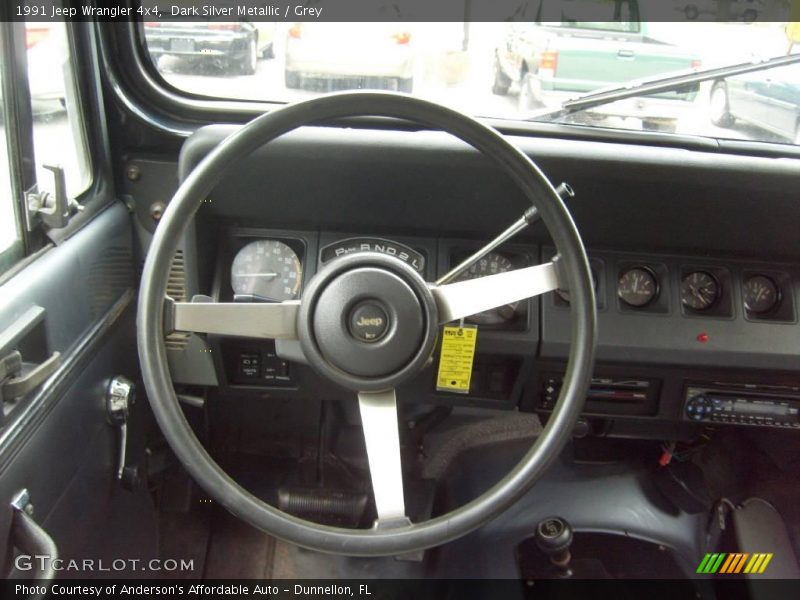 Dark Silver Metallic / Grey 1991 Jeep Wrangler 4x4