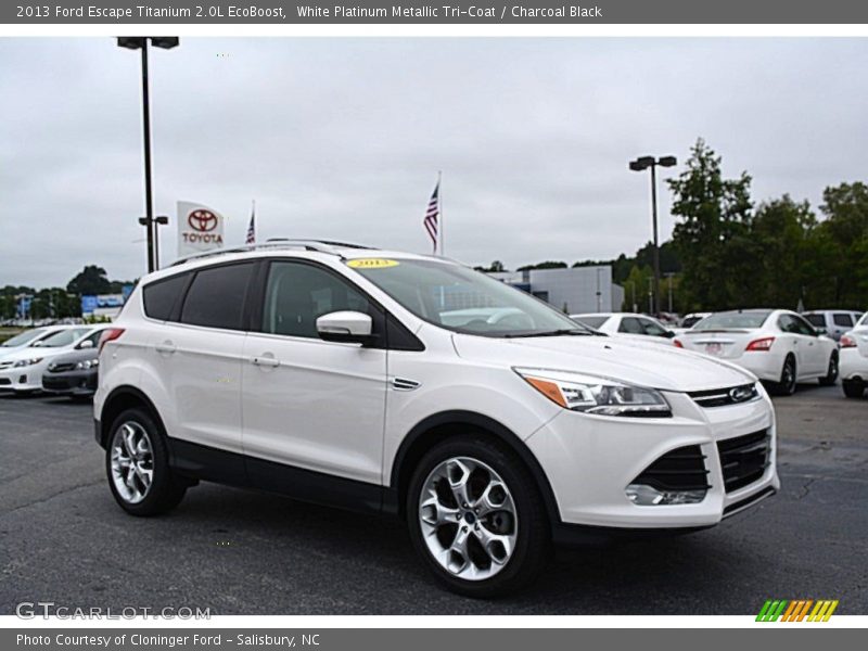 White Platinum Metallic Tri-Coat / Charcoal Black 2013 Ford Escape Titanium 2.0L EcoBoost