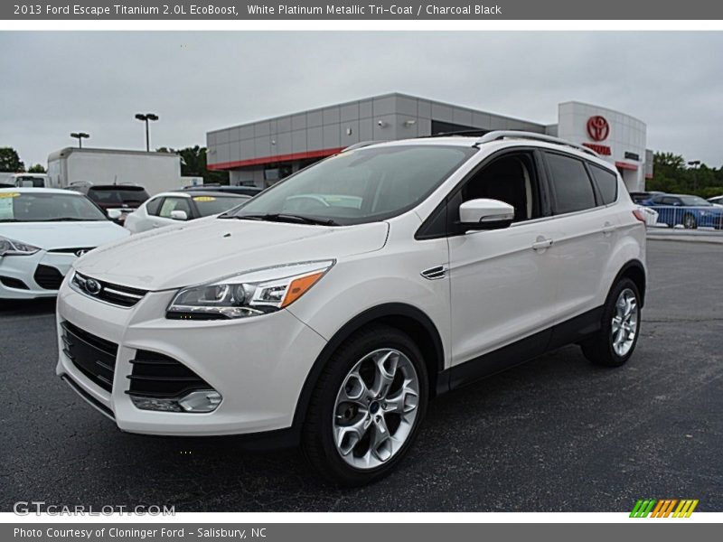 White Platinum Metallic Tri-Coat / Charcoal Black 2013 Ford Escape Titanium 2.0L EcoBoost