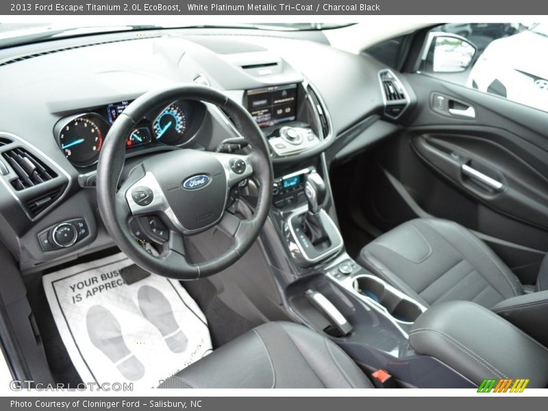 White Platinum Metallic Tri-Coat / Charcoal Black 2013 Ford Escape Titanium 2.0L EcoBoost