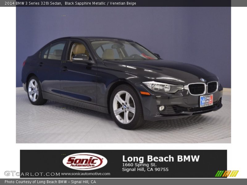 Black Sapphire Metallic / Venetian Beige 2014 BMW 3 Series 328i Sedan