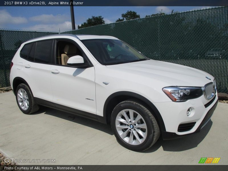 Alpine White / Oyster 2017 BMW X3 xDrive28i