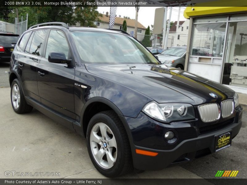 Montego Blue Metallic / Sand Beige/Black Nevada Leather 2008 BMW X3 3.0si