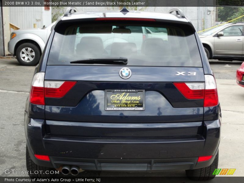 Montego Blue Metallic / Sand Beige/Black Nevada Leather 2008 BMW X3 3.0si