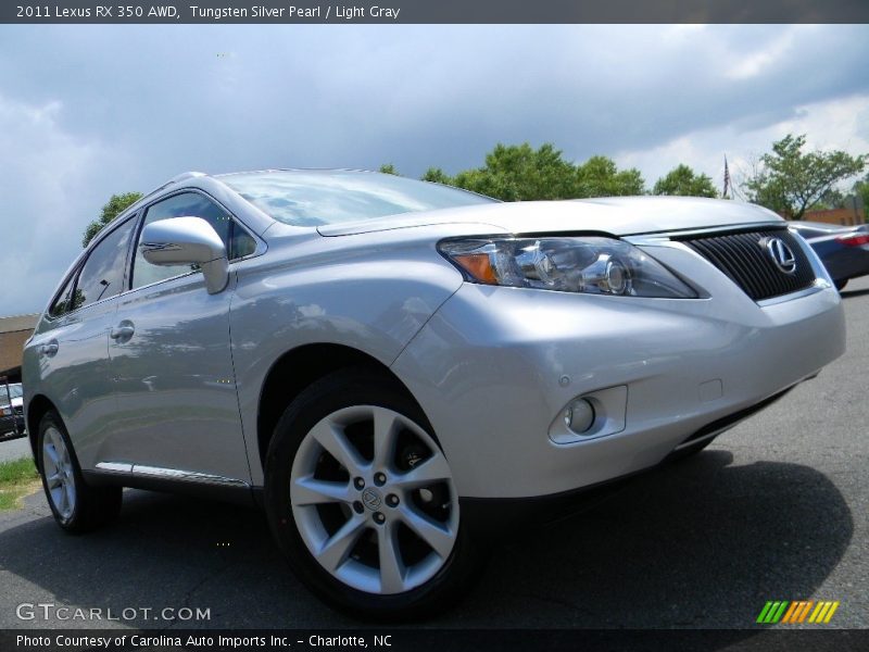 Tungsten Silver Pearl / Light Gray 2011 Lexus RX 350 AWD