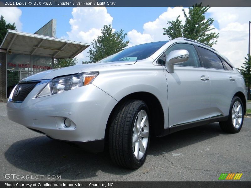 Tungsten Silver Pearl / Light Gray 2011 Lexus RX 350 AWD