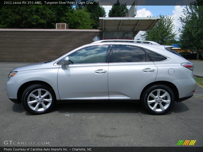 Tungsten Silver Pearl / Light Gray 2011 Lexus RX 350 AWD