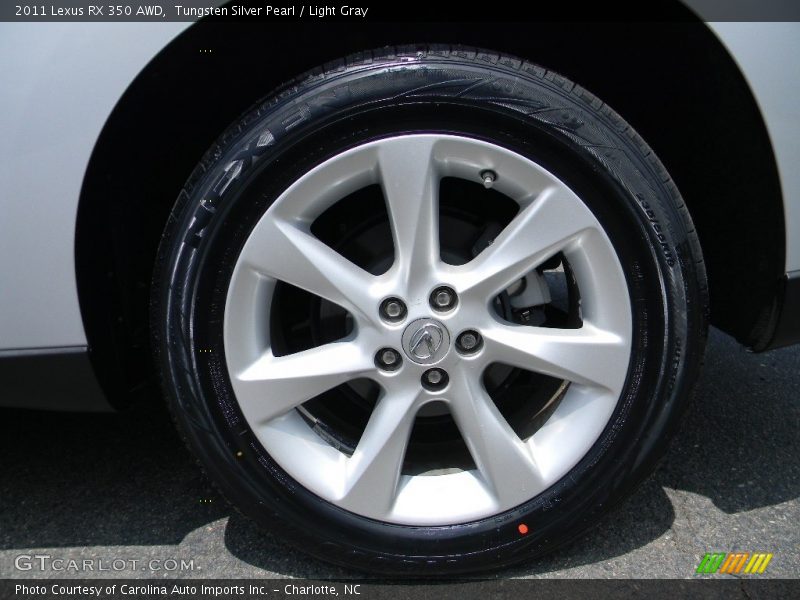 Tungsten Silver Pearl / Light Gray 2011 Lexus RX 350 AWD