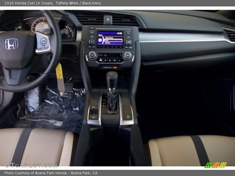 Taffeta White / Black/Ivory 2016 Honda Civic LX Coupe