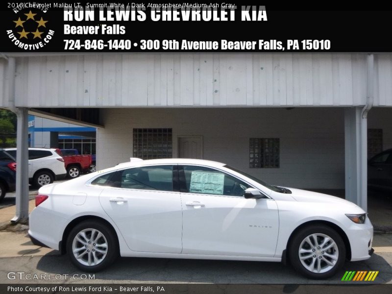 Summit White / Dark Atmosphere/Medium Ash Gray 2016 Chevrolet Malibu LT