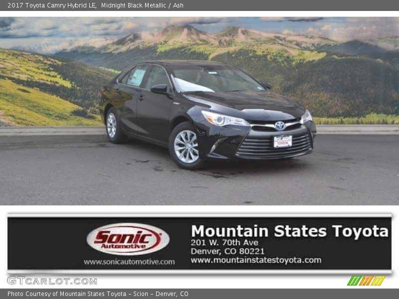 Midnight Black Metallic / Ash 2017 Toyota Camry Hybrid LE