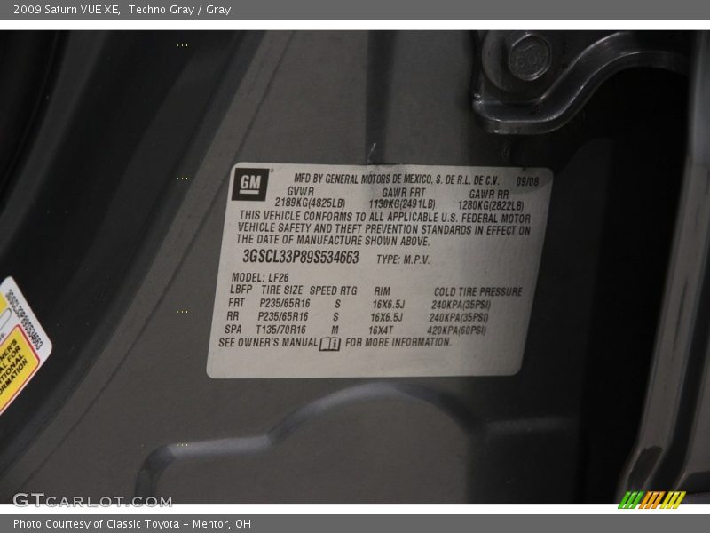 Techno Gray / Gray 2009 Saturn VUE XE