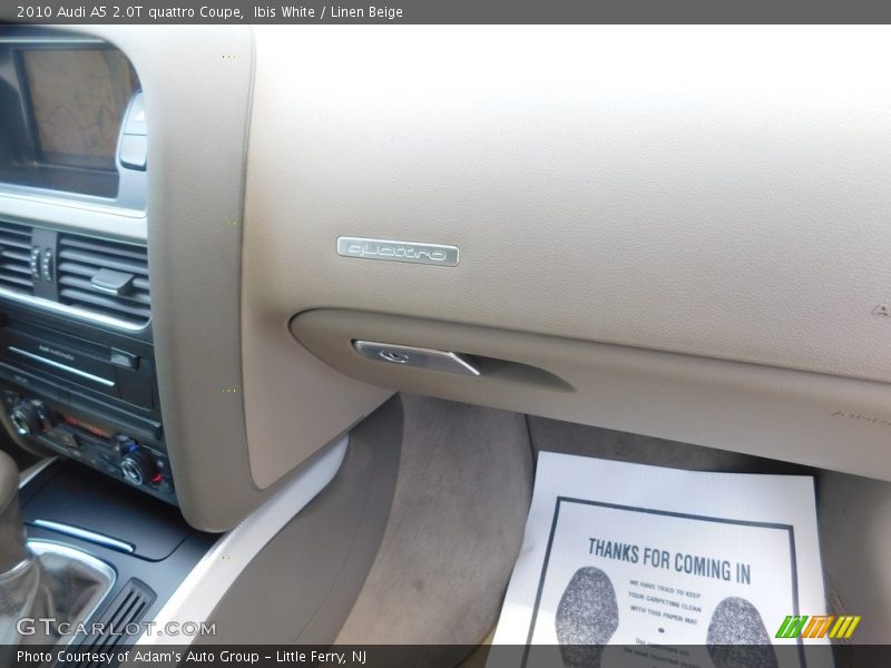 Ibis White / Linen Beige 2010 Audi A5 2.0T quattro Coupe
