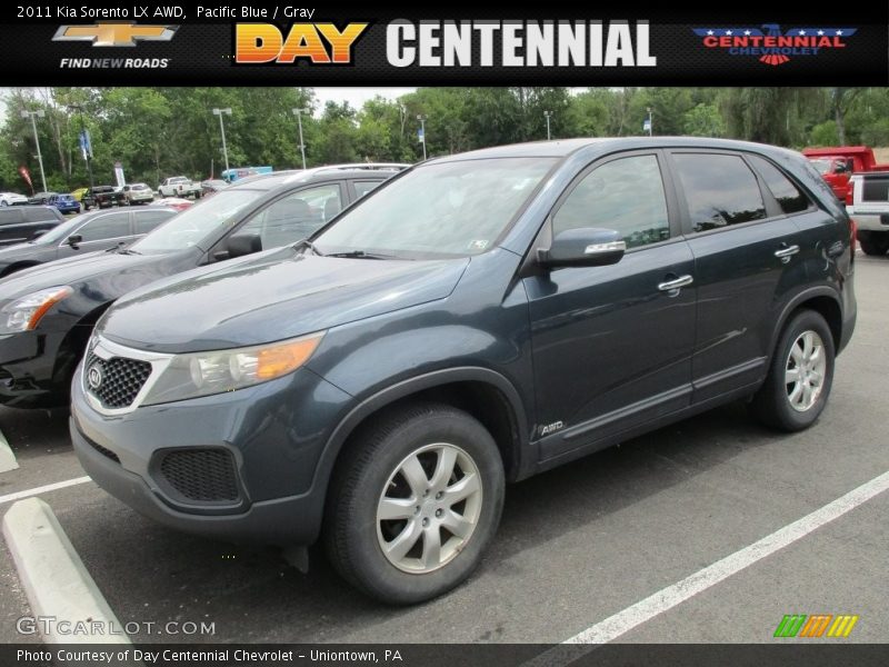 Pacific Blue / Gray 2011 Kia Sorento LX AWD