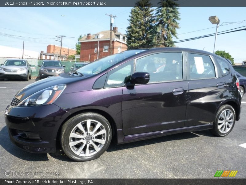Midnight Plum Pearl / Sport Black 2013 Honda Fit Sport