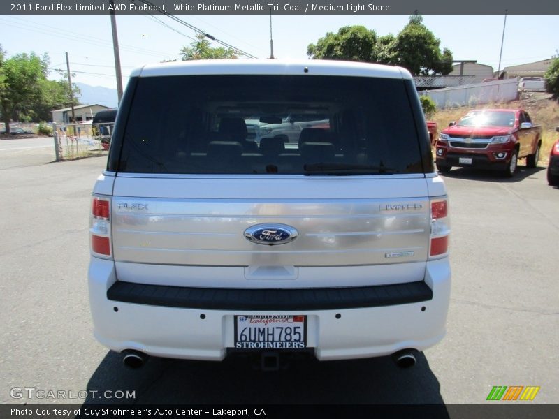 White Platinum Metallic Tri-Coat / Medium Light Stone 2011 Ford Flex Limited AWD EcoBoost