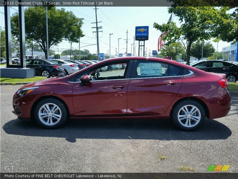 Siren Red Tintcoat / Jet Black 2016 Chevrolet Cruze LT Sedan