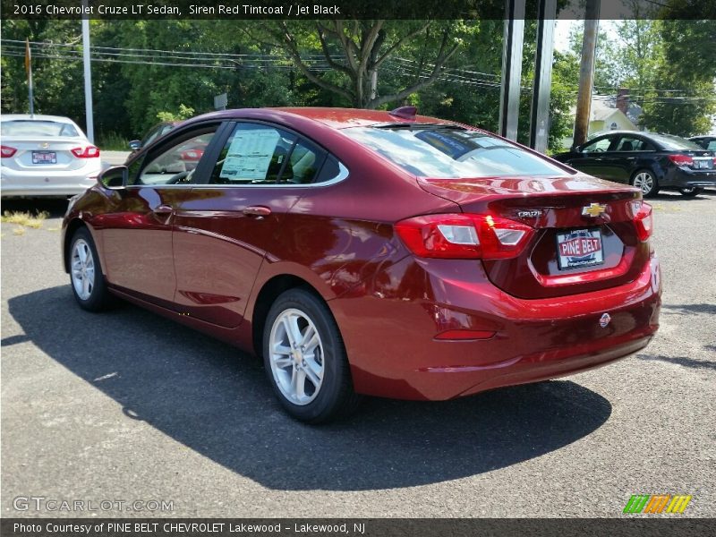 Siren Red Tintcoat / Jet Black 2016 Chevrolet Cruze LT Sedan