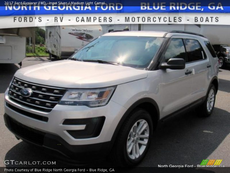 Ingot Silver / Medium Light Camel 2017 Ford Explorer FWD