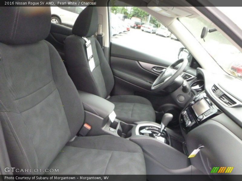 Pearl White / Charcoal 2016 Nissan Rogue SV AWD