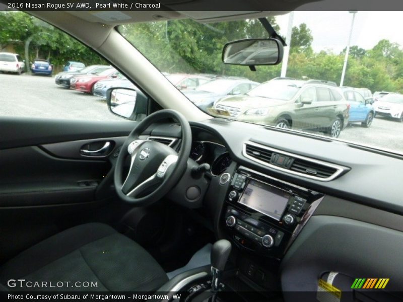 Pearl White / Charcoal 2016 Nissan Rogue SV AWD