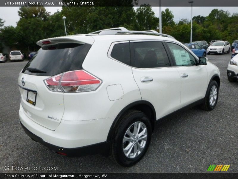 Pearl White / Charcoal 2016 Nissan Rogue SV AWD