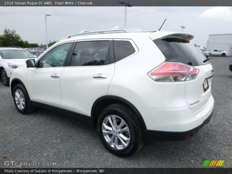 Pearl White / Charcoal 2016 Nissan Rogue SV AWD