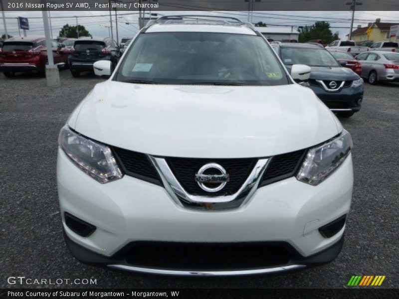 Pearl White / Charcoal 2016 Nissan Rogue SV AWD