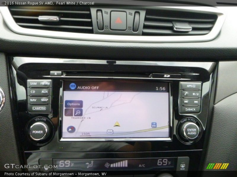Pearl White / Charcoal 2016 Nissan Rogue SV AWD